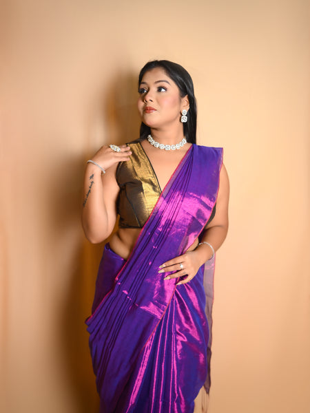 SAREEN Raga Tissue Saree – Premium Lightweight Festive Saree with Rich Lustrous Finish