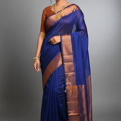 SAREEN Teal Green Silk Saree with Antique Gold Zari Border – Royal Festive Wear