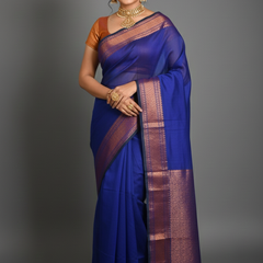 SAREEN Teal Green Silk Saree with Antique Gold Zari Border – Royal Festive Wear