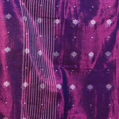 SAREEN Royal Purple Tissue Jamdani Saree with Woven Floral Butis