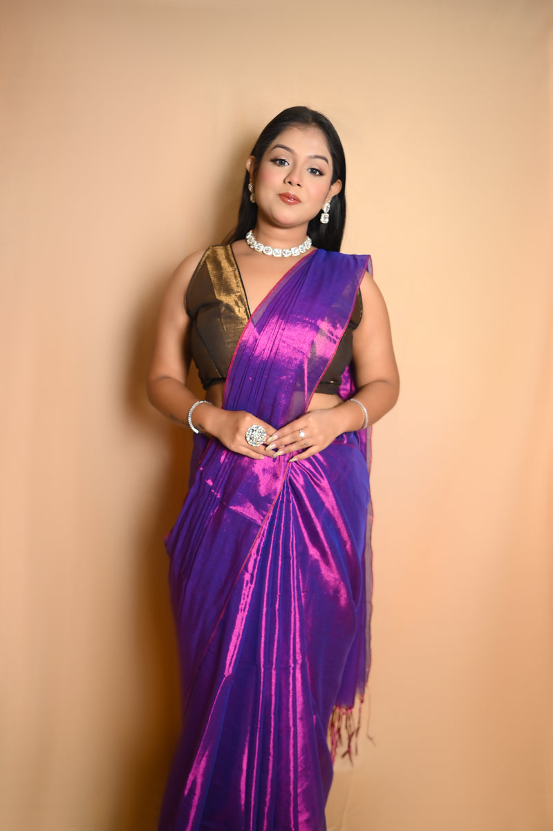 SAREEN Raga Tissue Saree – Premium Lightweight Festive Saree with Rich Lustrous Finish