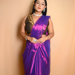 SAREEN Raga Tissue Saree – Premium Lightweight Festive Saree with Rich Lustrous Finish