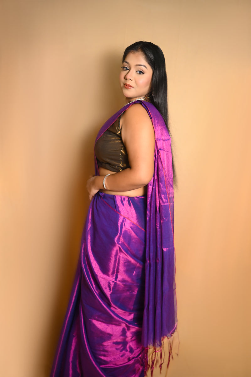 SAREEN Raga Tissue Saree – Premium Lightweight Festive Saree with Rich Lustrous Finish