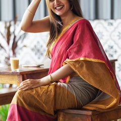 SAREEN Vibrant Multicolor Ombre Mal Cotton Saree with Rainbow Flow Pallu