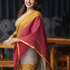 SAREEN Vibrant Multicolor Ombre Mal Cotton Saree with Rainbow Flow Pallu