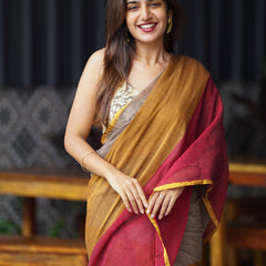 SAREEN Vibrant Multicolor Ombre Mal Cotton Saree with Rainbow Flow Pallu