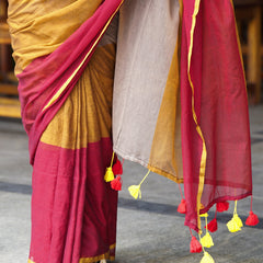 SAREEN Vibrant Multicolor Ombre Mal Cotton Saree with Rainbow Flow Pallu