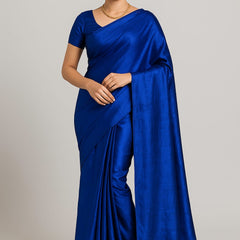 SAREEN Royal Blue Mal Cotton Saree with Soft Natural Finish