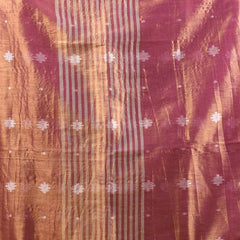 SAREEN Copper Rose Tissue Jamdani Saree with Subtle Woven Butis