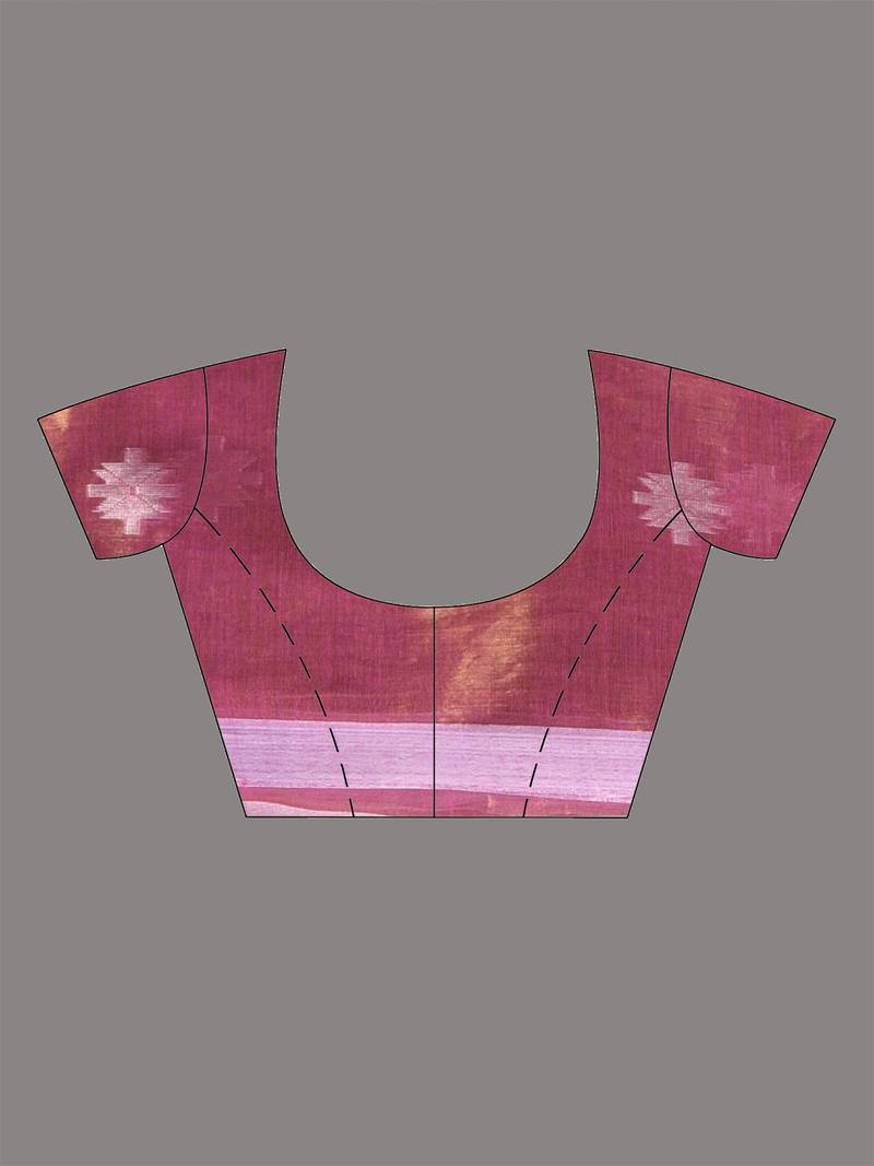 SAREEN Copper Rose Tissue Jamdani Saree with Subtle Woven Butis