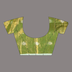 SAREEN Green Tissue Jamdani Saree with Woven Motifs & Striped Pallu