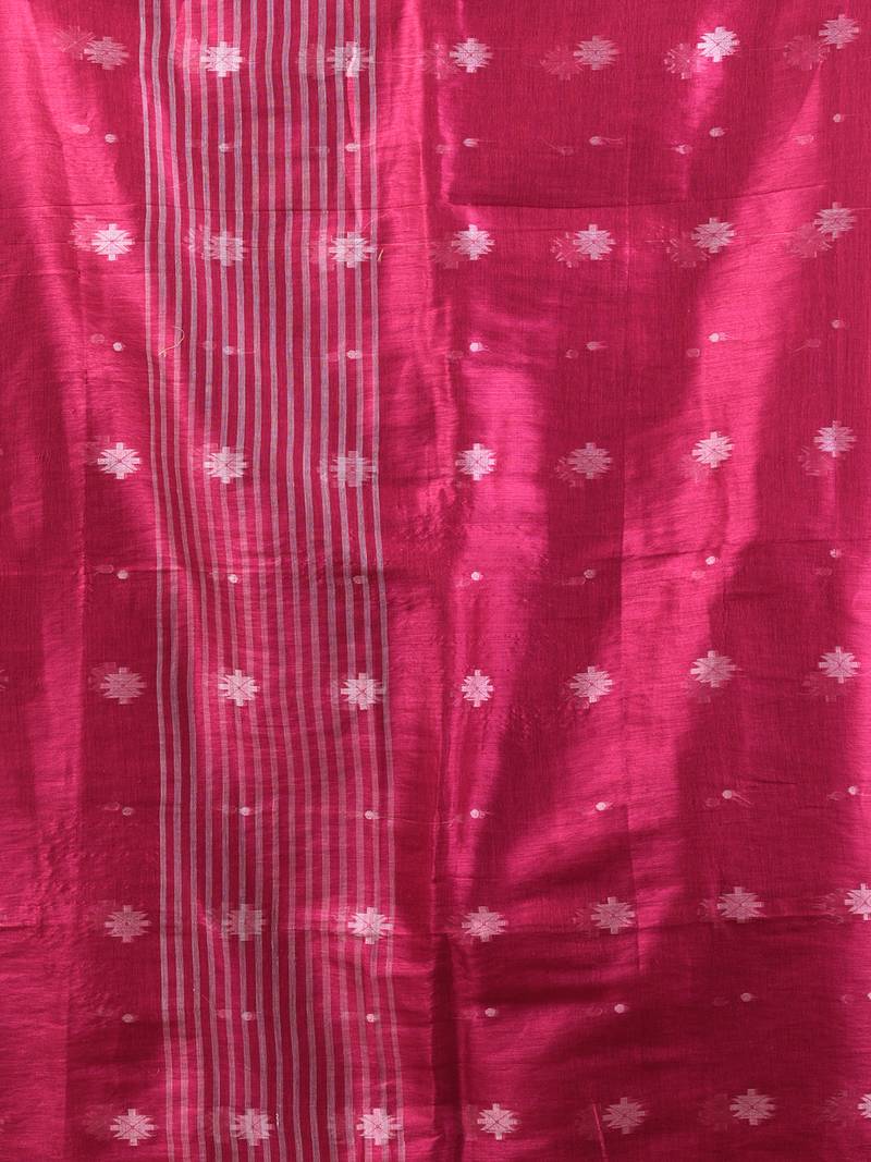 SAREEN Rose Pink Tissue Jamdani Saree with Delicate Woven Motifs