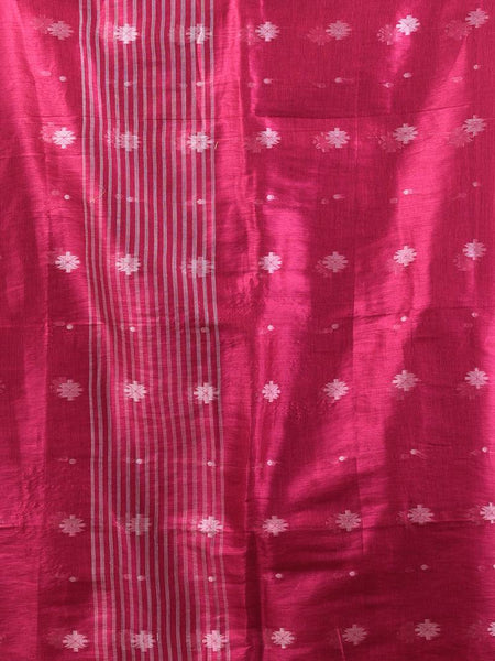 SAREEN Rose Pink Tissue Jamdani Saree with Delicate Woven Motifs