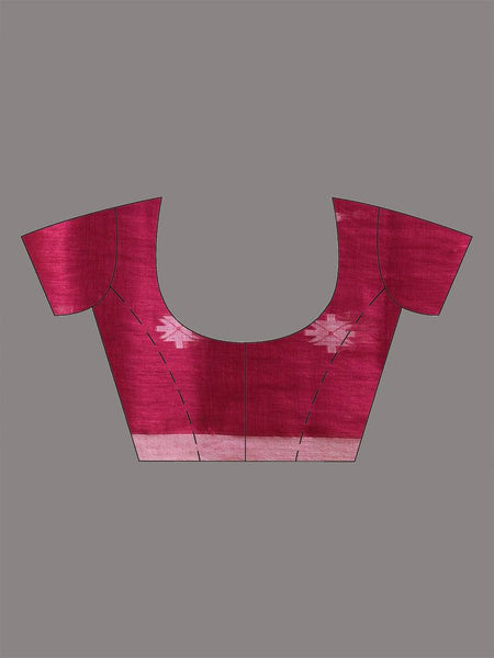 SAREEN Rose Pink Tissue Jamdani Saree with Delicate Woven Motifs
