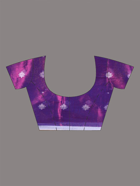 SAREEN Royal Purple Tissue Jamdani Saree with Woven Floral Butis