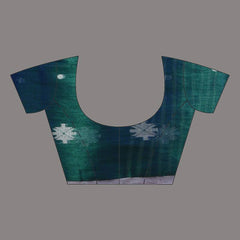 SAREEN Teal Blue Tissue Jamdani Saree with Handwoven Buti Motifs