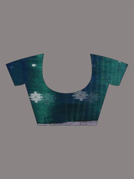 SAREEN Teal Blue Tissue Jamdani Saree with Handwoven Buti Motifs